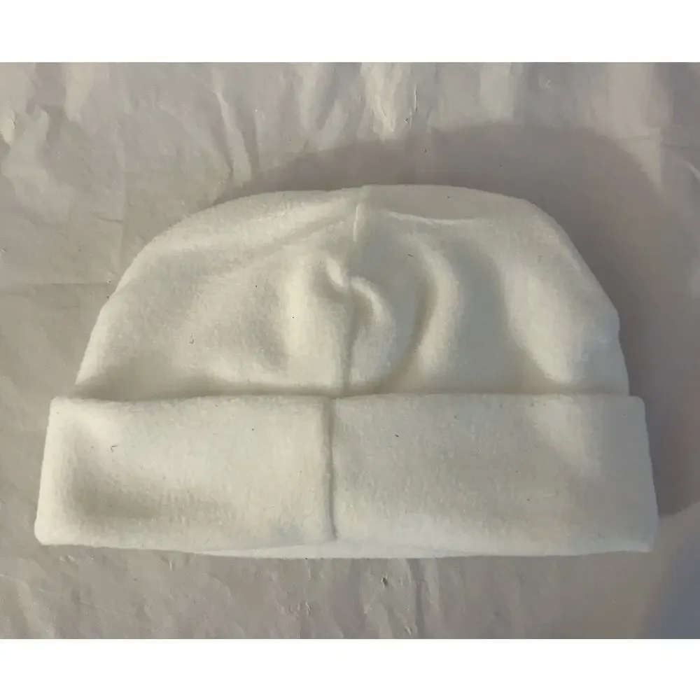 Nike Force 1 Crib (CB) Baby Shoes Size 2C & White Beanie Hat Infant Set